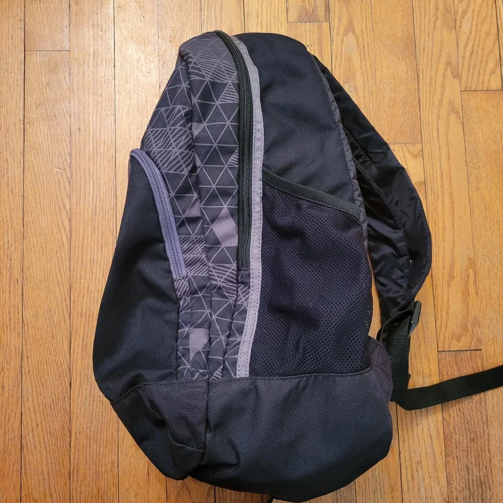 Puma ECHO Black Grey Geometric Dura Base Backpack School Hiking 17x15 in Outdoor